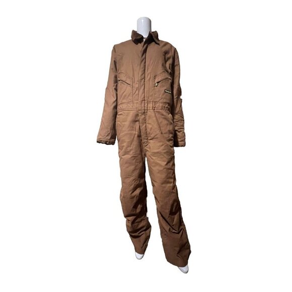 Walls Insulated Duck Overalls Men's Size LR GR Enduro Flex Stretch Canvas Brown - Picture 1 of 15